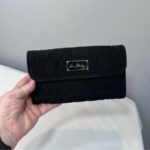 Vera Bradley, black trifold, quilted wallet